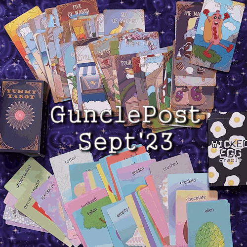 Cards from two decks for the Sept'23 package.